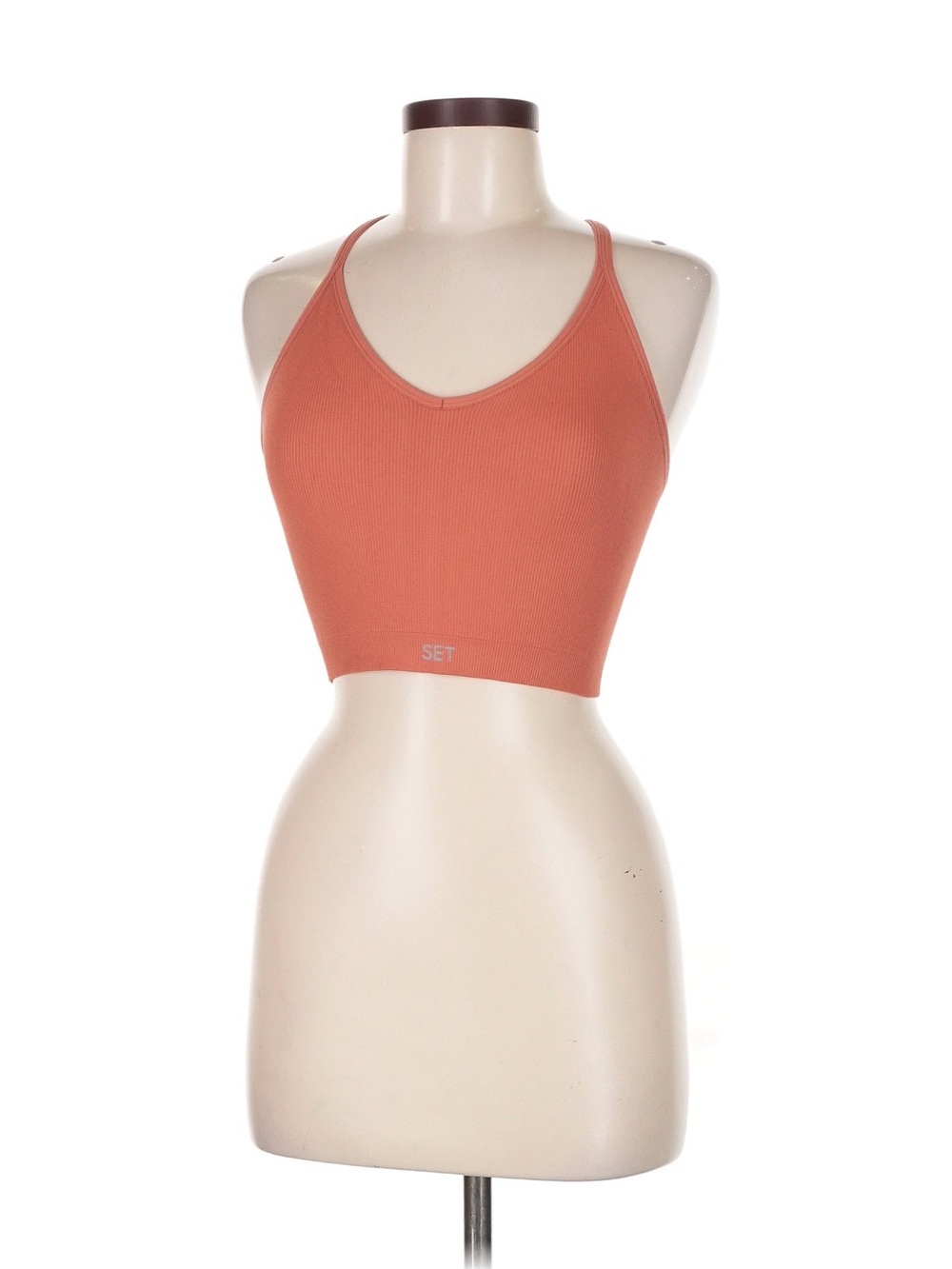 Set Active Teracotta Ribbed Crop Top (Medium)